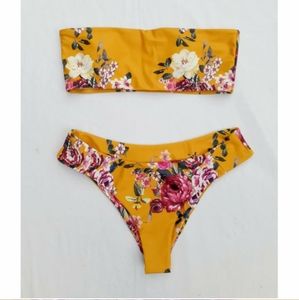 NWT Floral Bandeau Swimsuit Set SHEIN